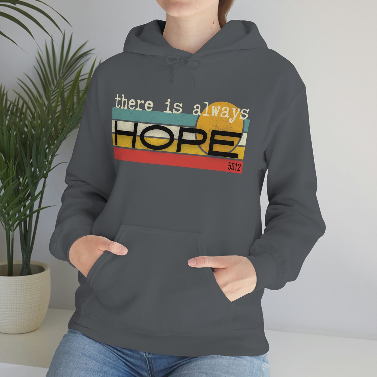 There is always HOPE | Mental Health Awareness | Retro Hoodie | Kade 5512