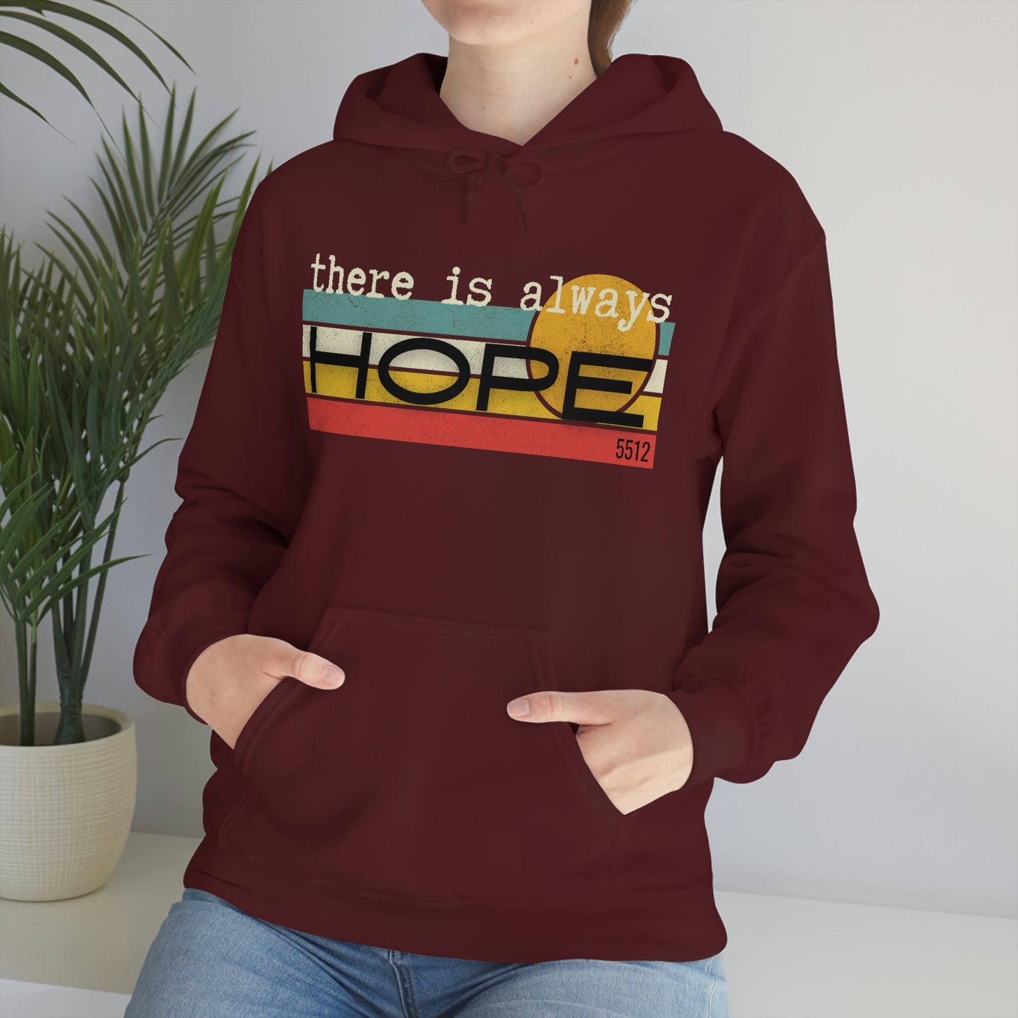 There is always HOPE | Mental Health Awareness | Retro Hoodie | Kade 5512
