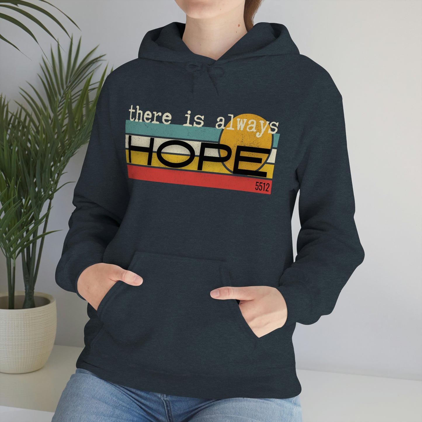 There is always HOPE | Mental Health Awareness | Retro Hoodie | Kade 5512