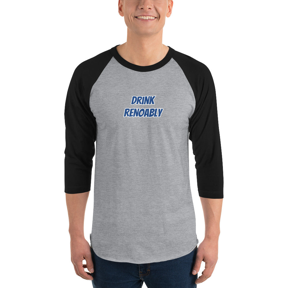 Drink RENObly 3/4 sleeve raglan shirt